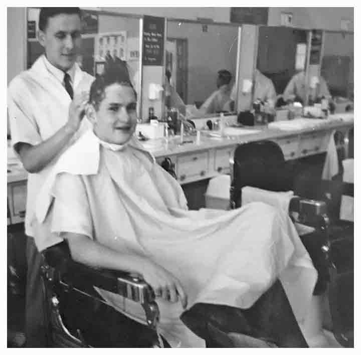 The twins Rick and Ron receiving classic barber training. Learning all the traditional mens haircut techniques.